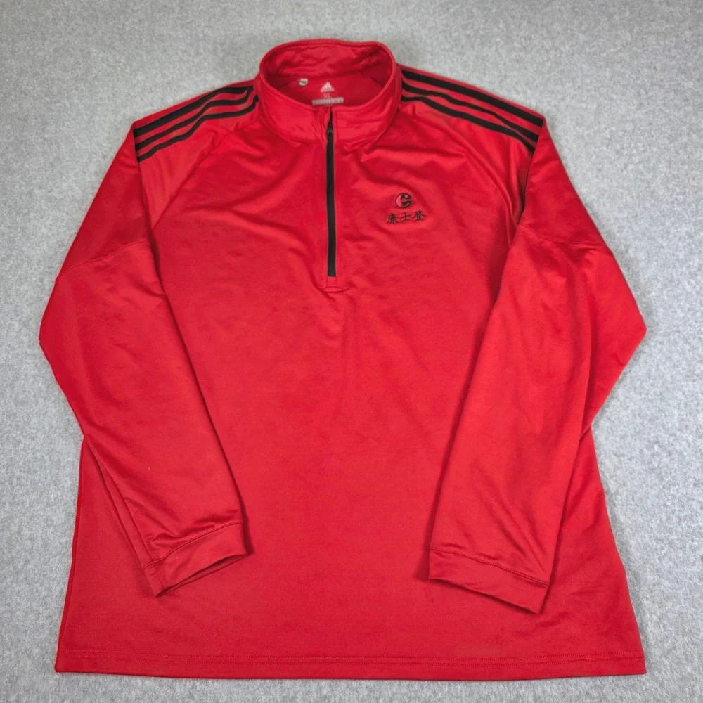 Adidas Golf 1/4 Zip Pullover Men's Size XL Red/Black Athleticwear Training Top‎